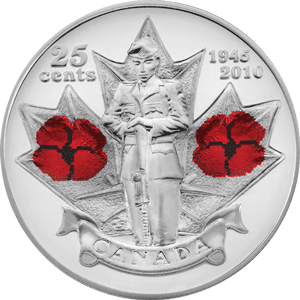 Quarter with poppy motif